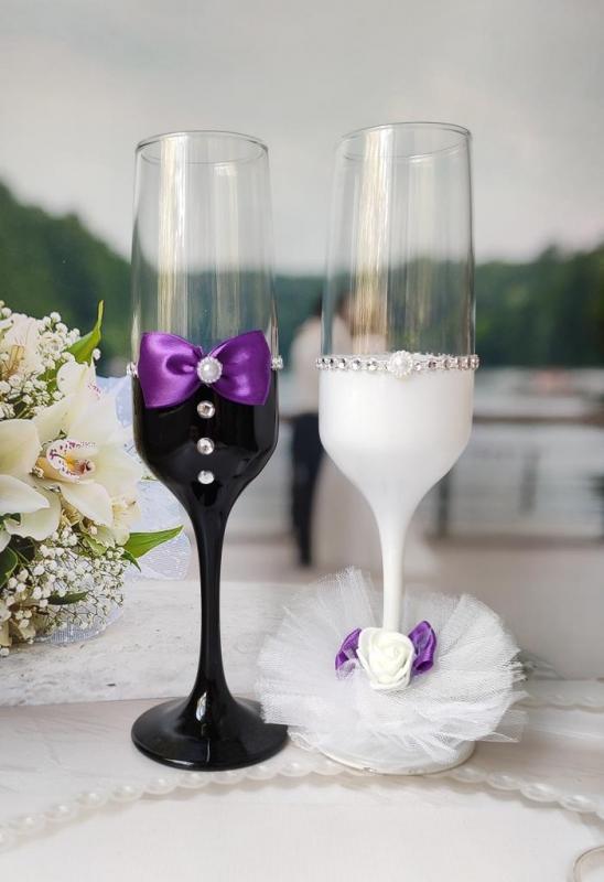 Сирене-фиолетовые свечи на свадьбу молодоженов - в стиле лаванда