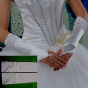 атласные перчатки белые без пальцев свадебные купить