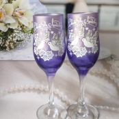 фиолетовые свадебныебокалы фото