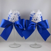 свадебные бокалы синие фото