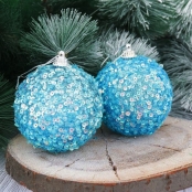 елочные шары голубые фото