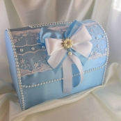 голубые свадебные коробки фото