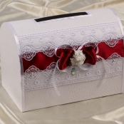 бордовая коробка для свадьбы фото