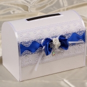 синяя свадебная коробка купить