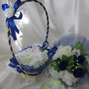 синяя свадебная корзинка фото