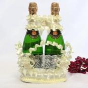 корзиночка для свадебного шампанского айвори фото