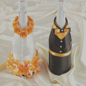 костбмы на свадебное шампанское оранжевые фото