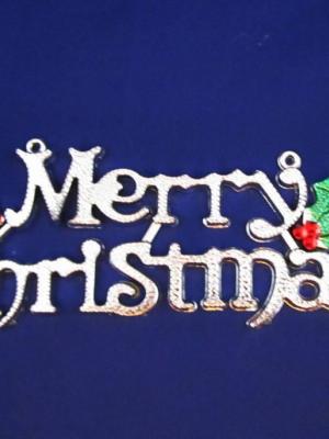 табличка merry christmas серебро 