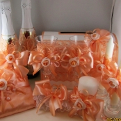 набор свадебных аксессуаров персиковый купить