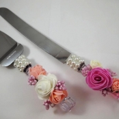 нож и лопатка для свадебного торта ручной работы