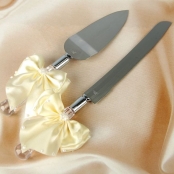 нож и лопатка для торта айвори фото