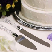 нож и лопатка для торта без декора