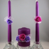 свечи очаг фиолетово-малиновые купить