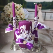 свечи очаг фиолетовые комплект фото