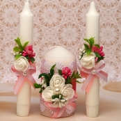 розовые свечи очаг на свадьбу sale-svadba.ru