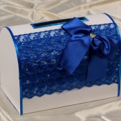 коробка для денег на свадьбу синяя фото