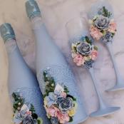 голубые дизайнерские свадебные аксессуары фото