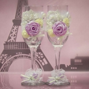 свадебные бокалы с розами