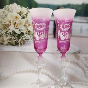 бокалы на свадбу малиновые фото