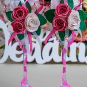 свадебные бокалы розовые ручной работы 