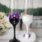 свадебные бокалы фиолетовые фото