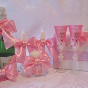 свадебные наборы розовые фото