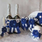 синие свадебные наборы фото