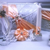 свадебный набор персиковый фото