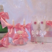 свадебный набор розовый фото