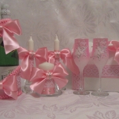 розовые свадебные наборы фото тут