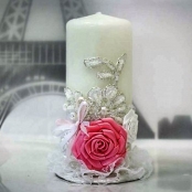 свадебные свечи розовые