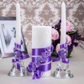 фиолетовые свадебные свечи купить