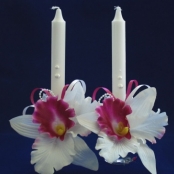 свечи родителям с белой орхидеей