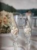 Бокалы на свадьбу прозрачные с розами ручной работы 2 шт. 23 см 000204