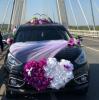 Комплект на машину с сердцами: фуксия, лиловый  8 элементов 004446
