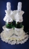 украшение для свадебного шампанского айвори фото
