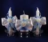 бело-голубой семейный очаг свечи