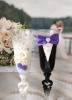 свадебные бокалы жених и невеста фиолетовые купить