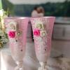 свадебные бокалы розовые фото