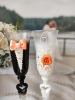 Свадебные бокалы Жених и Невеста &quot;Классика&quot; с персиковым декором 2шт.100351