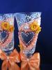 персиковые свадебные бокалы ручной работы фото