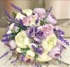 Свадебный букет-дублер из белых пионов, лавандовых роз, сиренево-розовых ранункулюсов, PREMIUM 002251