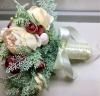 Свадебный букет-дублер молочные, бежевые пионы, пудровые ранункулюсы, зелень PREMIUM 100566