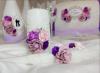 свадебные свечи, свадебная казна, свадебное шампанское фиолетовое фото