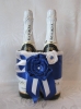 сине-белое украшения на шампанское фото