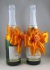 банты на бутылки на свадьбу оранжевые